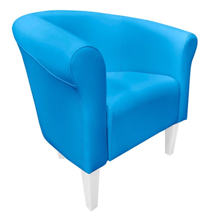 Milo fotel, Atos, eco-bőr, fehér/kék