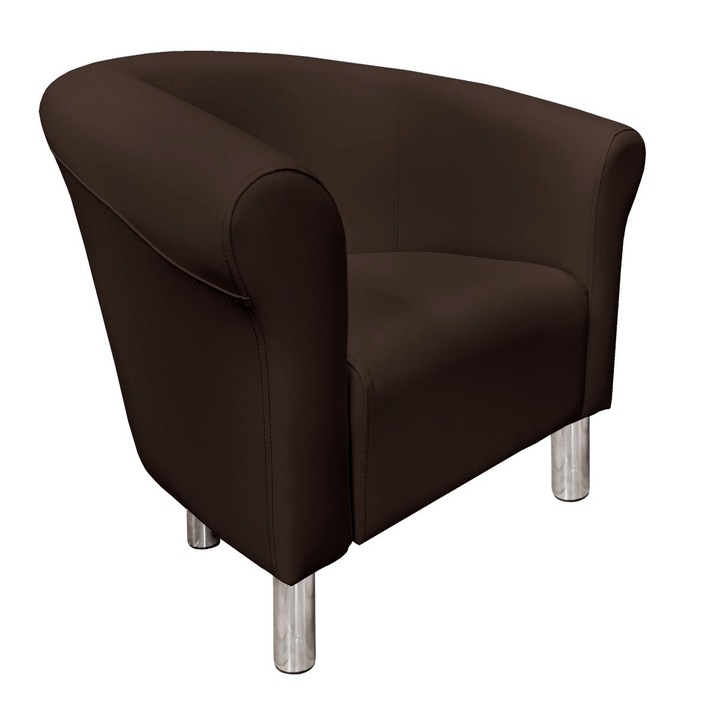 Fotel, Atos, Eco-bőr, sötétbarna