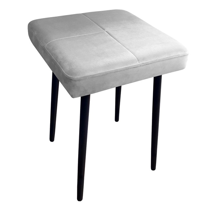 Sámli, Atos, MG39, világosszürke, fekete alap, 37x37cm, magasság 49cm, bársony anyag