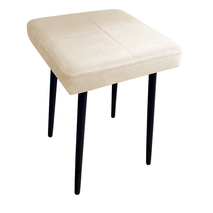 Atos MG50 krémszínű szék, fekete alap, bársony, 37x37x49cm