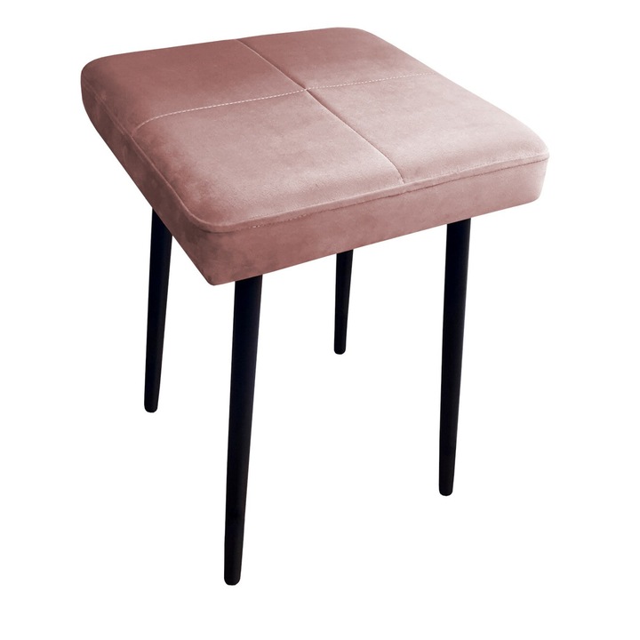 Atos MG58 szék, rózsaszín, 37x37 cm, magasság 49 cm, fekete fém talp