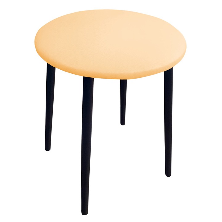 Atos szék, eco-bőr, 41 cm átmérőjű, 46 cm magas, fekete fém talp