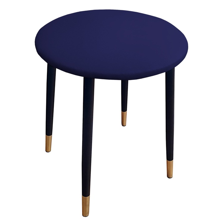 Atos zsámoly, eco-bőr, 41 cm átmérőjű, 46 cm magas, fekete fém talp arany részletekkel