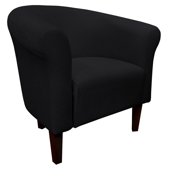 Milo fotel, Atos, fekete, 74x73x60cm, wenge lábak 20cm