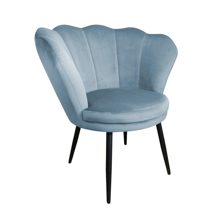 Стол Atos, Velvet, син, 79x82x91см