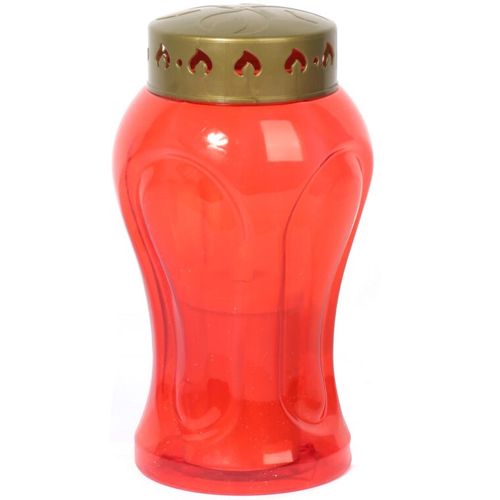 Góliát LED gyertya, piros, 10x17,2cm, igazi láng effektus