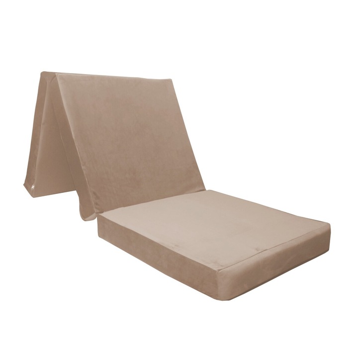 Сгъваем матрак Atos 195x60x15, материал кадифе, бежов, пенополиуретан