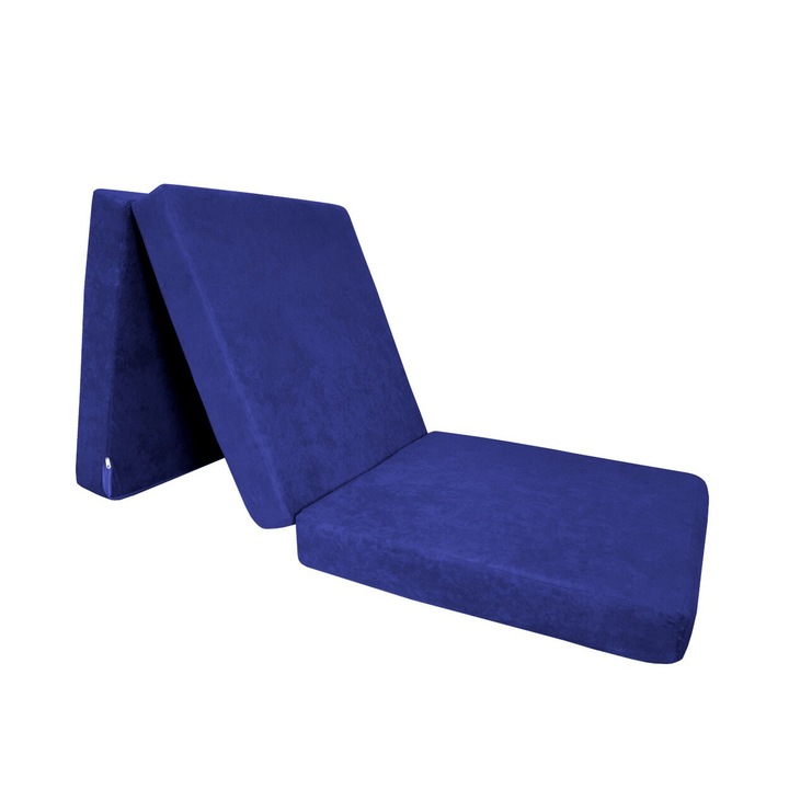 Сгъваем матрак Atos 180x60x15, микрофибър, син цвят