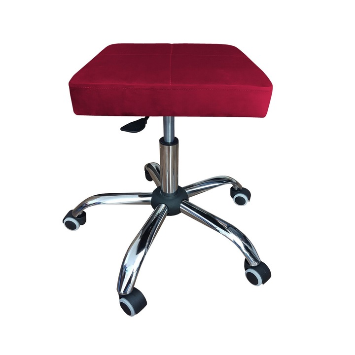 Atos Въртящ се стол Milano, кадифе, червен