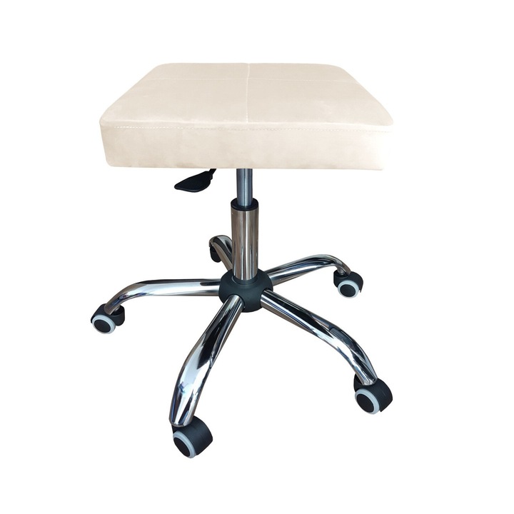 Стол Milano, Atos, Въртящ се, кадифе, кремав