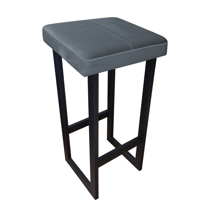 Бар стол Atos, ALEX LOFT, 75см, сив, Velvet