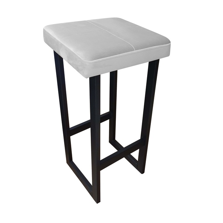 Бар стол Atos, ALEX LOFT, Atos, 75см, светлосив, кадифе