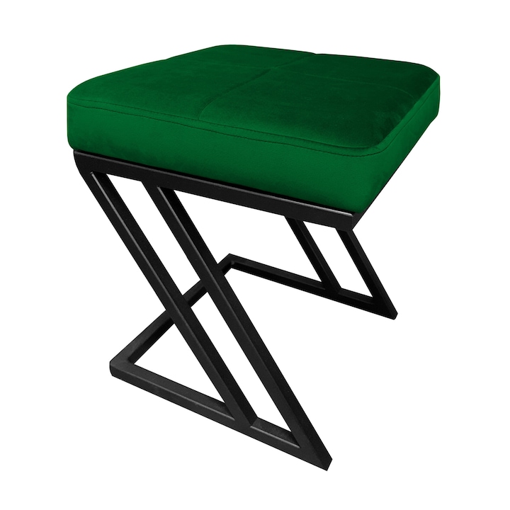Atos ZETA LOFT zsámoly, bársony anyagú, zöld színű, méretei 37x37x42cm