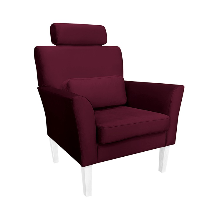 DENVER fotel, Atos, bársony/fa, bordó