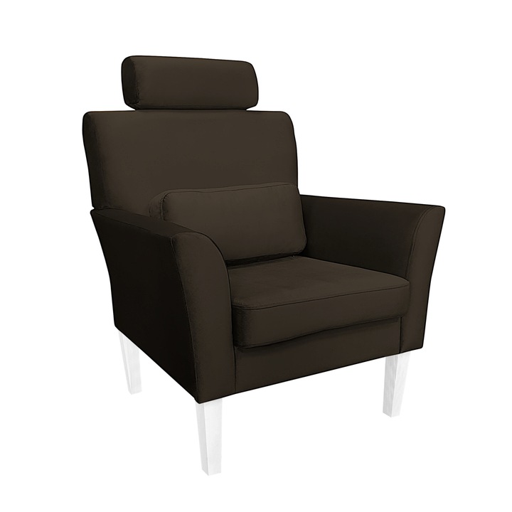 DENVER fotel, Atos, bársony/fa, barna