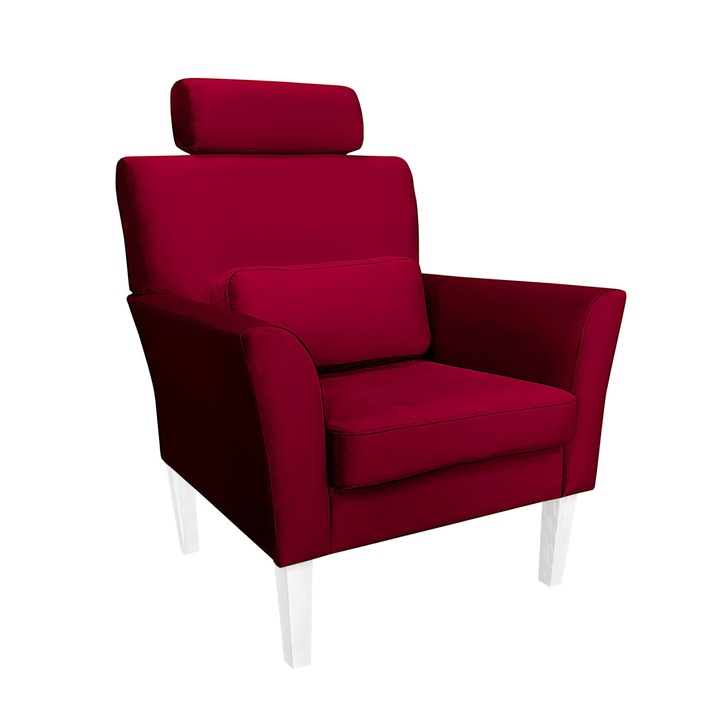 DENVER fotel, Atos, bársony/fa, piros