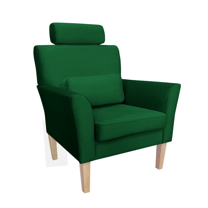 Denver fotel, Atos, zöld, párnával, méretei 99x81x72cm