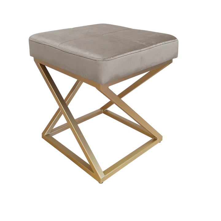 Atos ZOA LOFT zsámoly, Z betűs kivitel, szürke, 37x37x42cm, arany alap