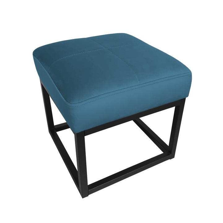 Табуретка Atos, MAX Loft, черно/синьо, 36x36x34см