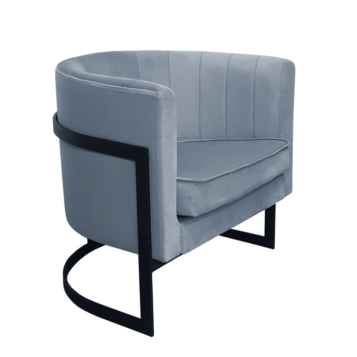 Glamour fotel Atos BL06, kék, bársony