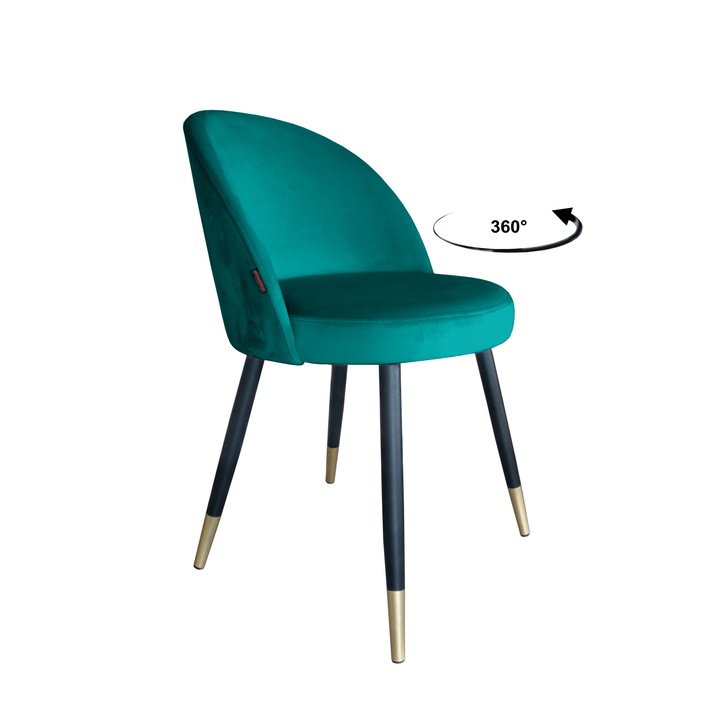 Trix forgószék, Atos, bársony/fa, türkiz