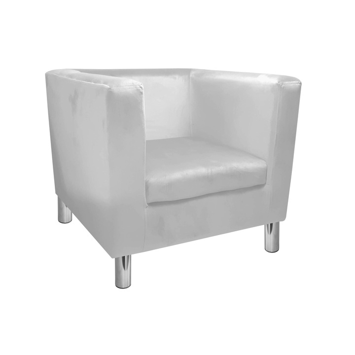 Monaco Atos fotel króm lábakkal MG39, bársony, világosszürke