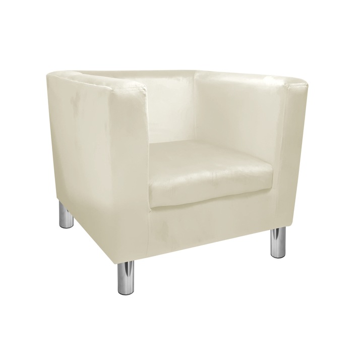 Monaco Atos fotel króm lábakkal MG50, bársony, krém