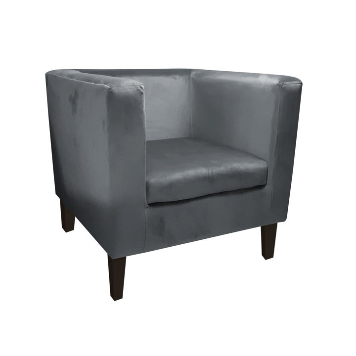 Monaco Atos fotel wenge lábakkal BL14, bársony, szürke