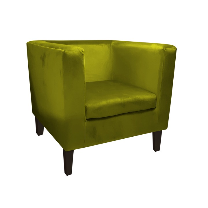 Monaco Atos fotel wenge lábakkal BL75, bársony, zöld