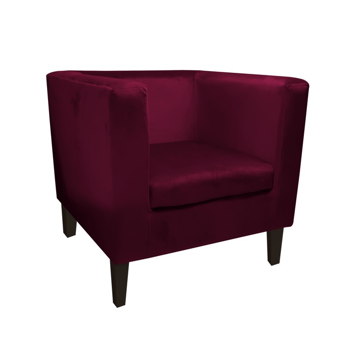 Monaco Atos fotel wenge lábakkal MG02, bársony, bordó