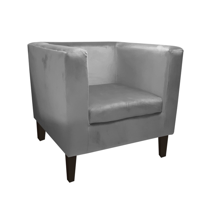 Monaco Atos fotel wenge lábakkal MG17, bársony, szürke