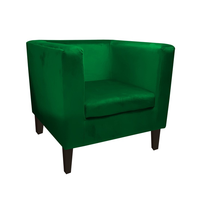 Monaco Atos fotel wenge lábakkal MG25, bársony, zöld