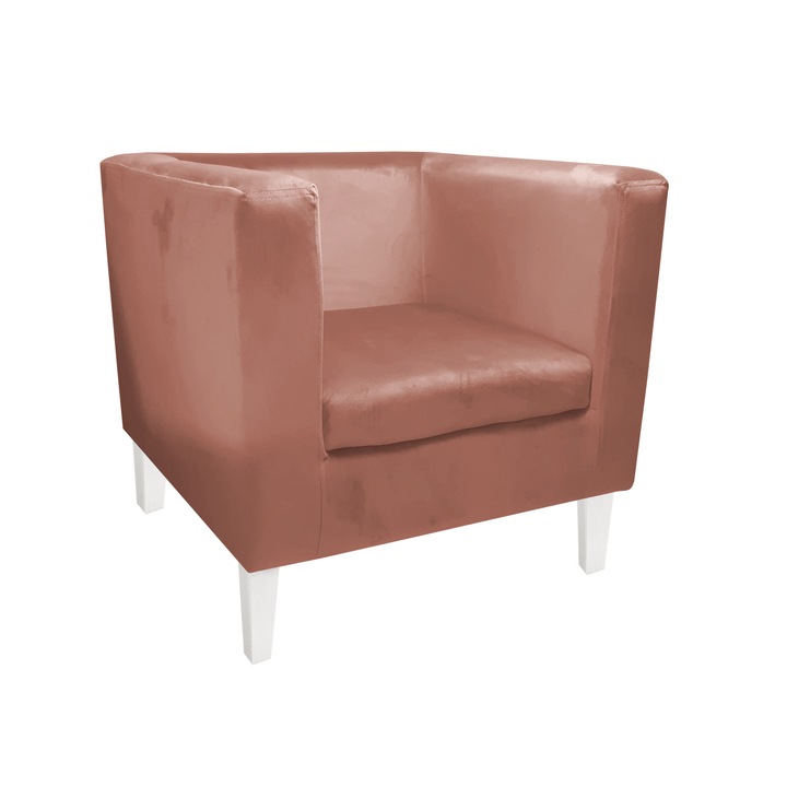 Monaco Atos fotel bükkfa lábakkal MG58, bársony, indiai rózsaszín