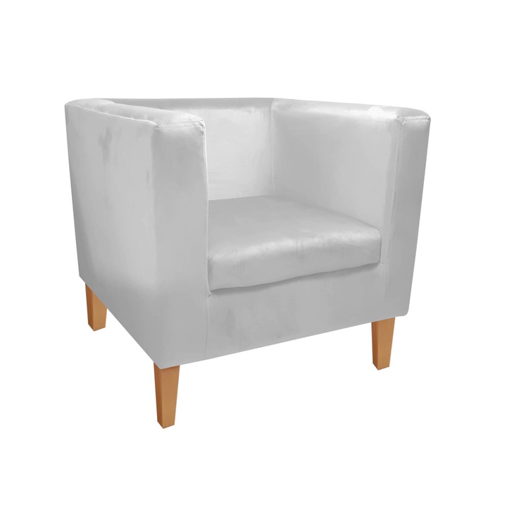 Monaco Atos fotel bükkfa lábakkal MG39, bársony, szürke