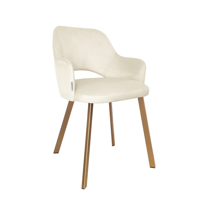 Стол Milano, Atos, кадифена тапицерия, златни метални крака, 76x50x57см