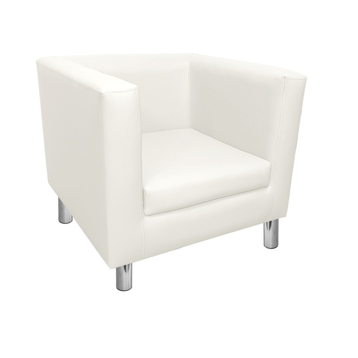 Monaco fotel, műbőr, 67x68x65cm, fehér