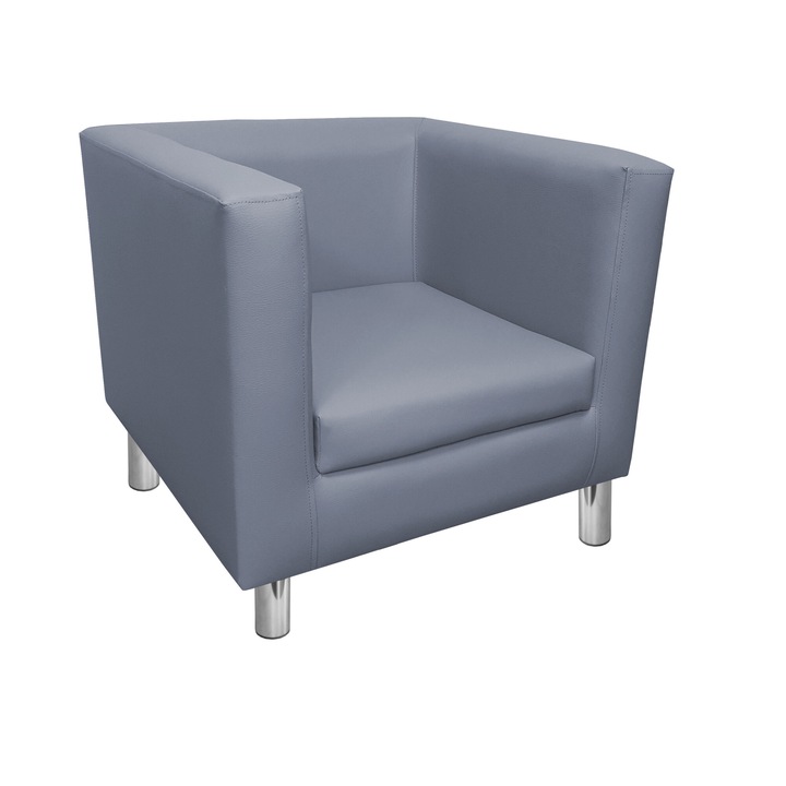 Monaco fotel, ekológikus bőr, 67x68x65cm, világosszürke
