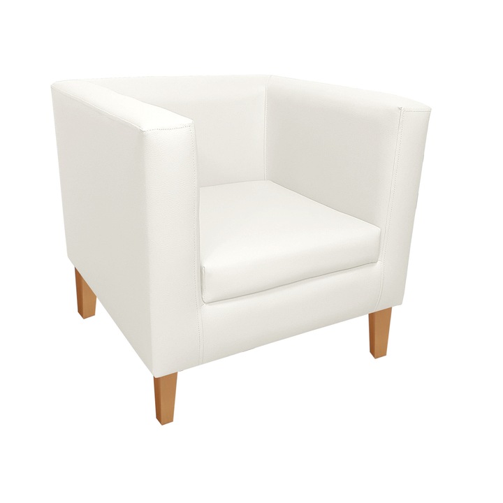 Фиксирано кресло Monaco, екокожа, 67x68x70 см, бяло