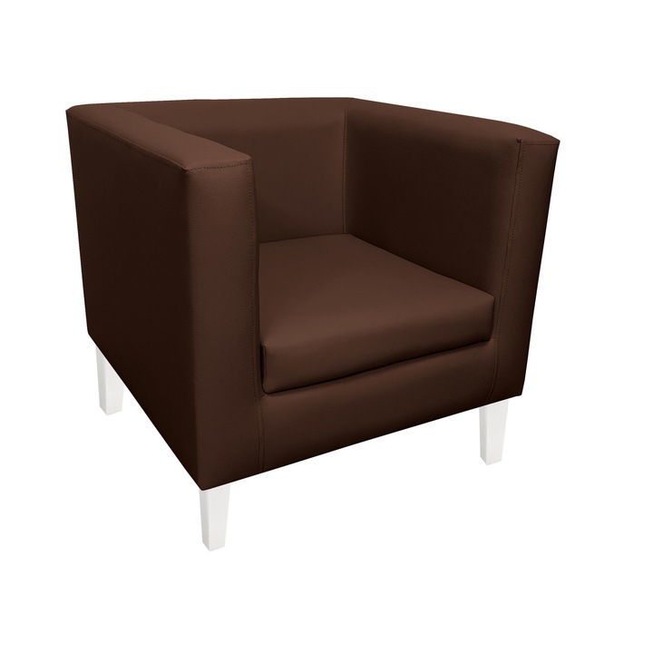 Monaco kárpitozott fotel, Atos, eco-bőr, 67x68x70 cm, sötétbarna