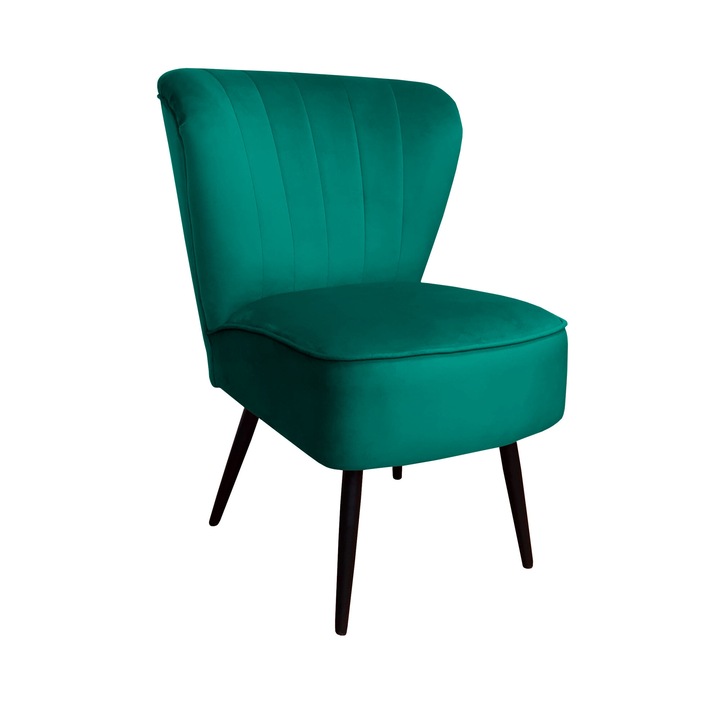 PRL fix fotel, Atos, bársony, 62x75x85 cm, türkiz