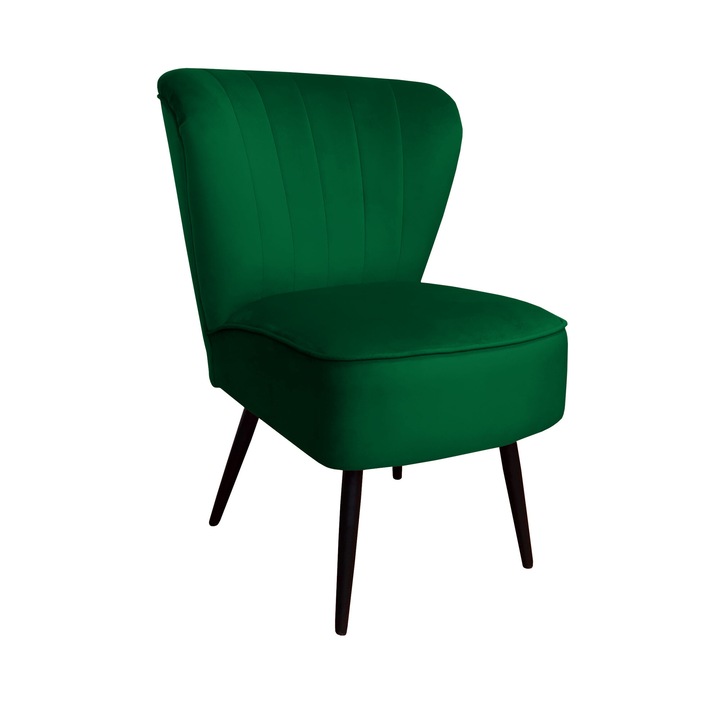 PRL fix fotel, Atos, bársony, 62x75x85 cm, üvegzöld