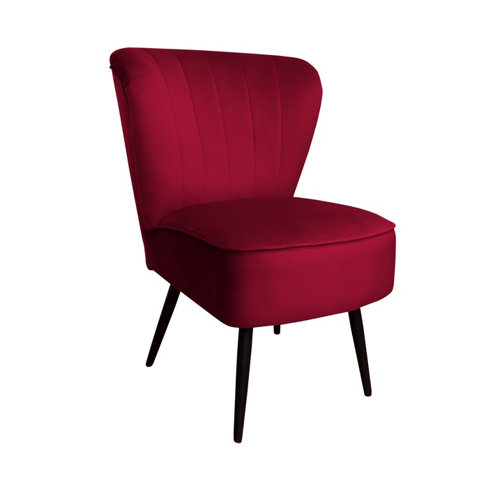 PRL fix fotel, Atos, bársony, 62x75x85 cm, piros