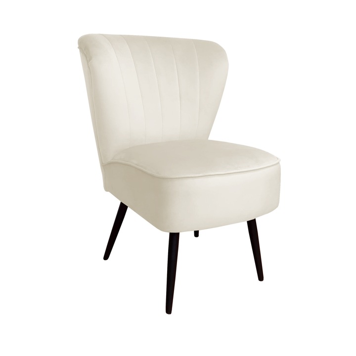 PRL fix fotel, Atos, bársony, 62x75x85 cm, krém