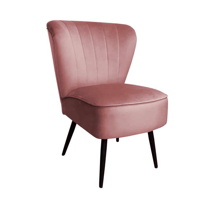 PRL fix fotel, Atos, bársony, 62x75x85 cm, indiai rózsaszín