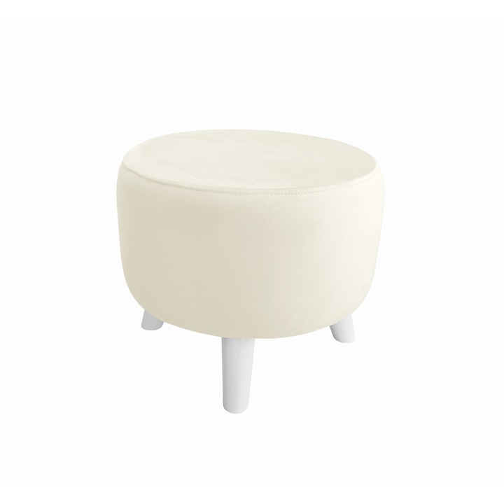 Atos ALA zsámoly, bársony, 40x40x36cm, fehér/krém