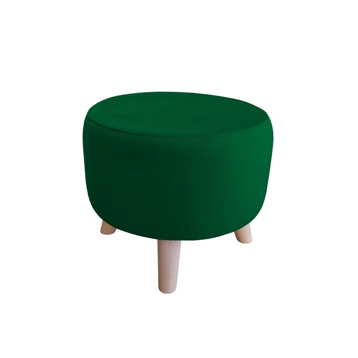 Atos zsámoly, MG25 puff, zöld, 40x40x36cm, fa lábak