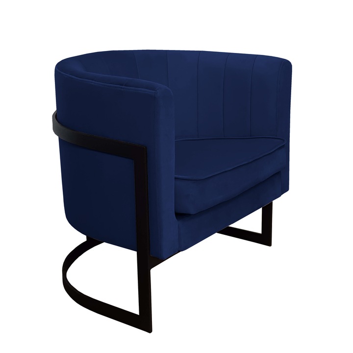 Glamour fotel, fekete, bársony, 74x60x50cm, komplett készlet