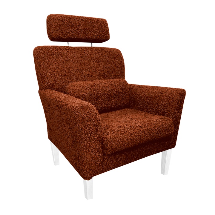 Denver fotel, Atos, piros, fejtámlával és párnával, méretei 81x72x99cm