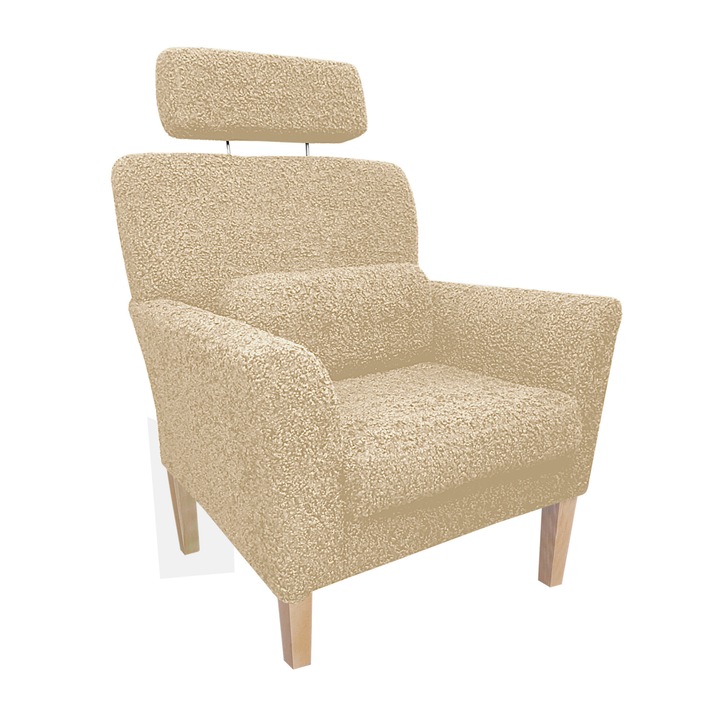 Denver fotel, Atos, fejtámlával, bézs, méretei 99x81x72cm