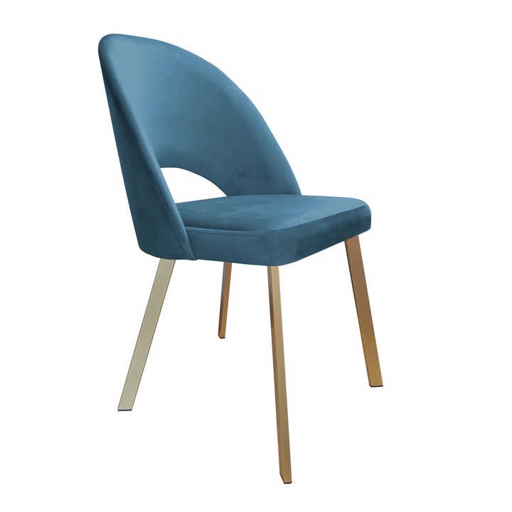 Atos Polo szék, modern design, kék színű, méretei 53x64x87cm, bársony anyagú